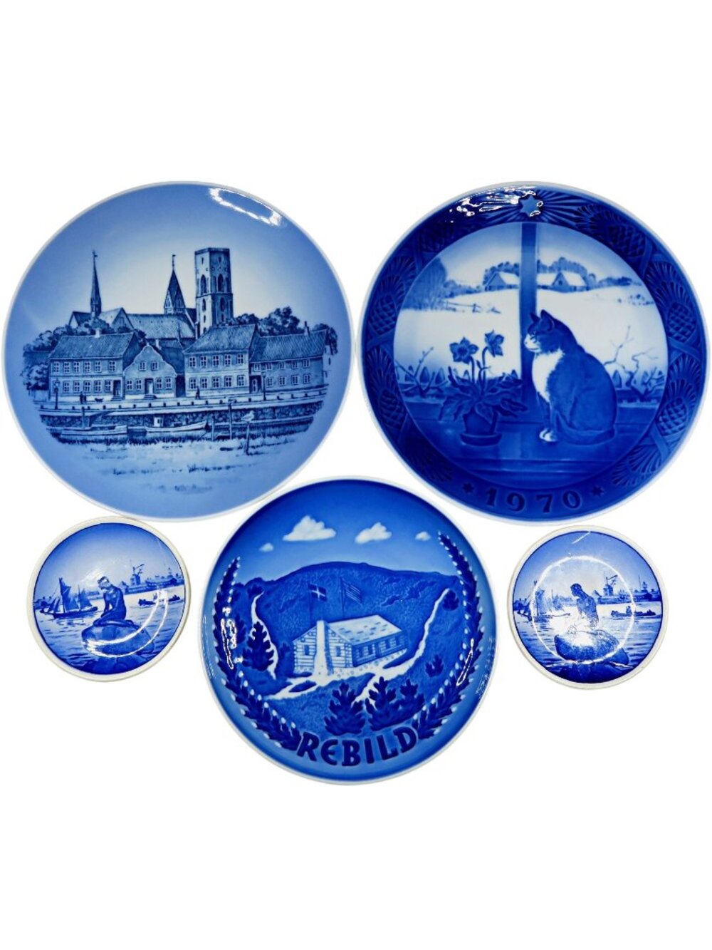 5 Danish Wall Plates – Royal Copenhagen & B&G – Scenic, Souvenir, Christmas